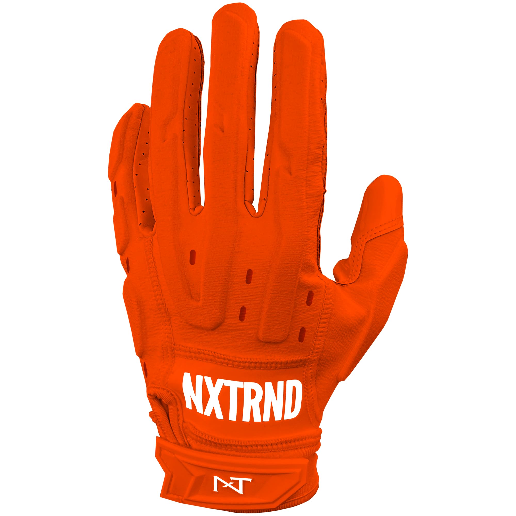 Nxtrnd G3 Pro Padded Football Gloves Sticky Padded Receiver Gloves Lineman Gloves (Orange Medium)